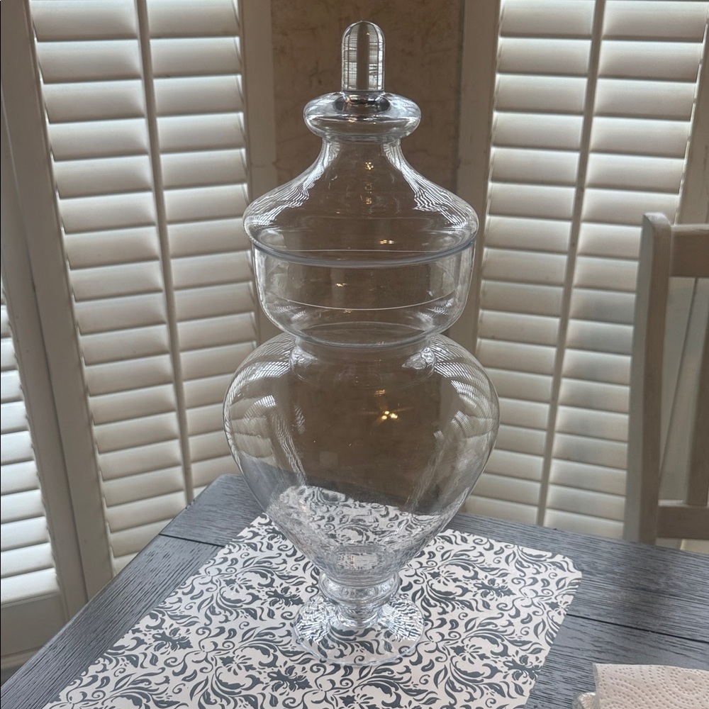 Elegant Clear Glass Apothecary Jar